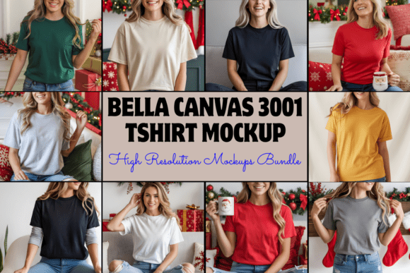 Download Bella Canvas 3001 Tshirt Mockups Bundle - Bella canvas Collection